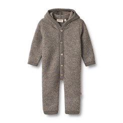 Wheat wool fleece Jumpsuit Ata - Brown melange